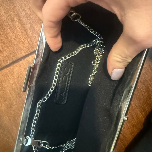 Black Satin Aldo Clutch - Picture 2 of 3